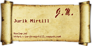 Jurik Mirtill névjegykártya